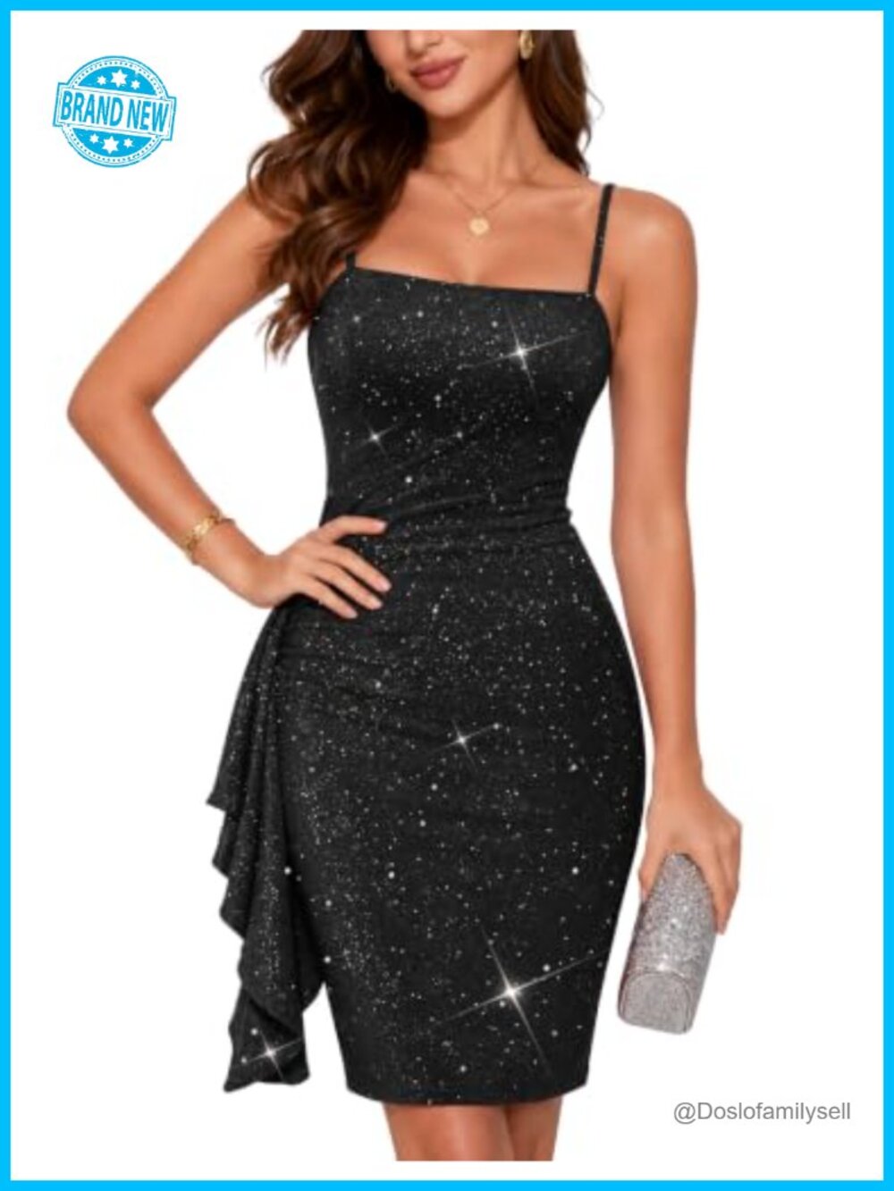 Sparkly Sequin Bodycon Short Dress Ruched Spaghetti Strap Party